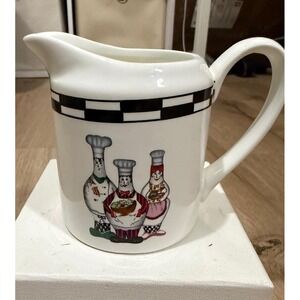 Vintage Design Porcelain Stone Creamer A Three-chef Pattern Excellent Condition